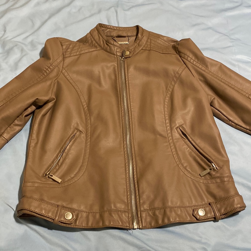 Large brown leather jacket